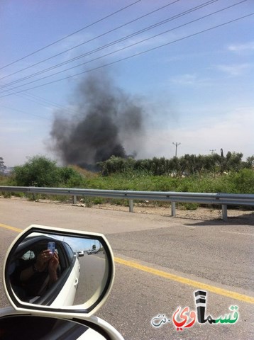 حريق بجانب المنطقة الصناعية قلب البلاد
